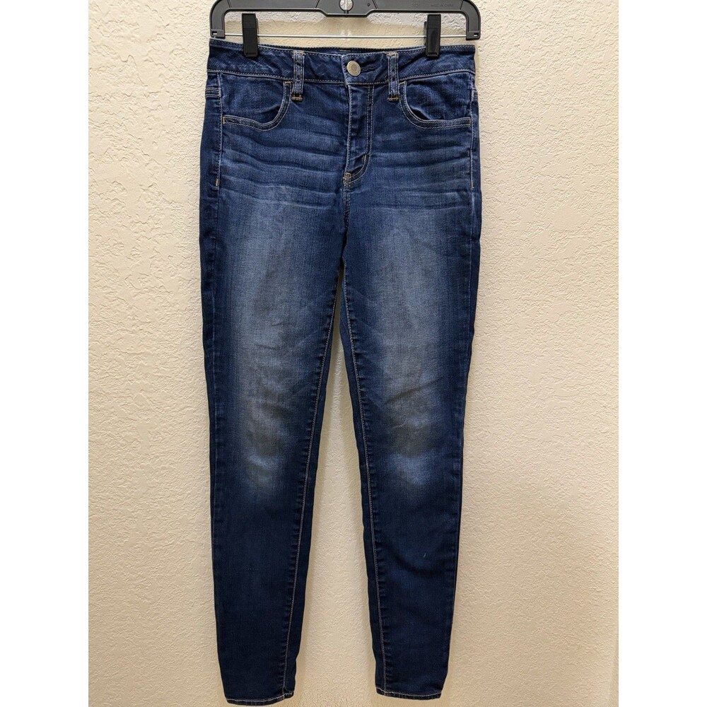 American Eagle High Rise Jegging Super Stretch Blue Medium Wash Womens 4